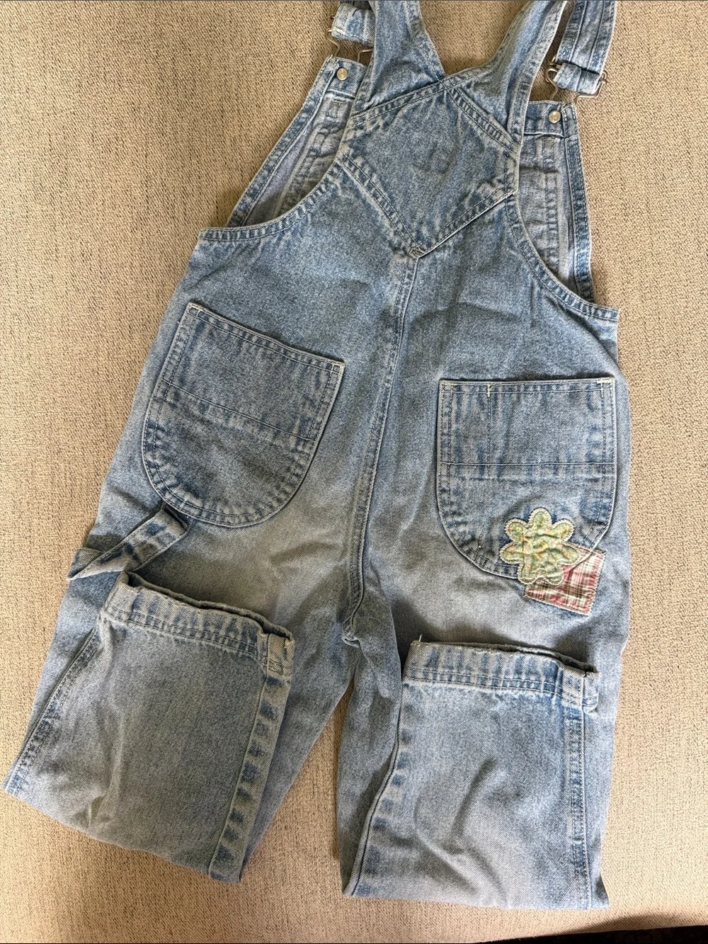 Gap Light Wash Denim Overalls with Patch Detail